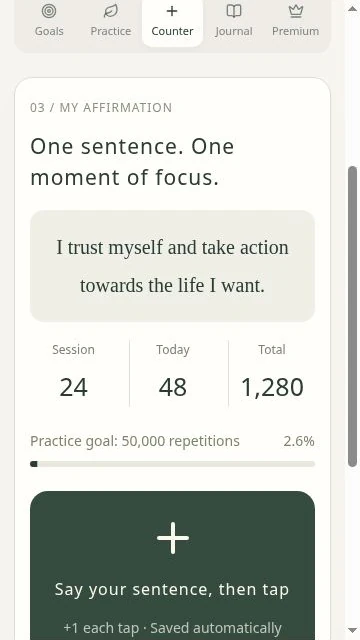 Your affirmation counter